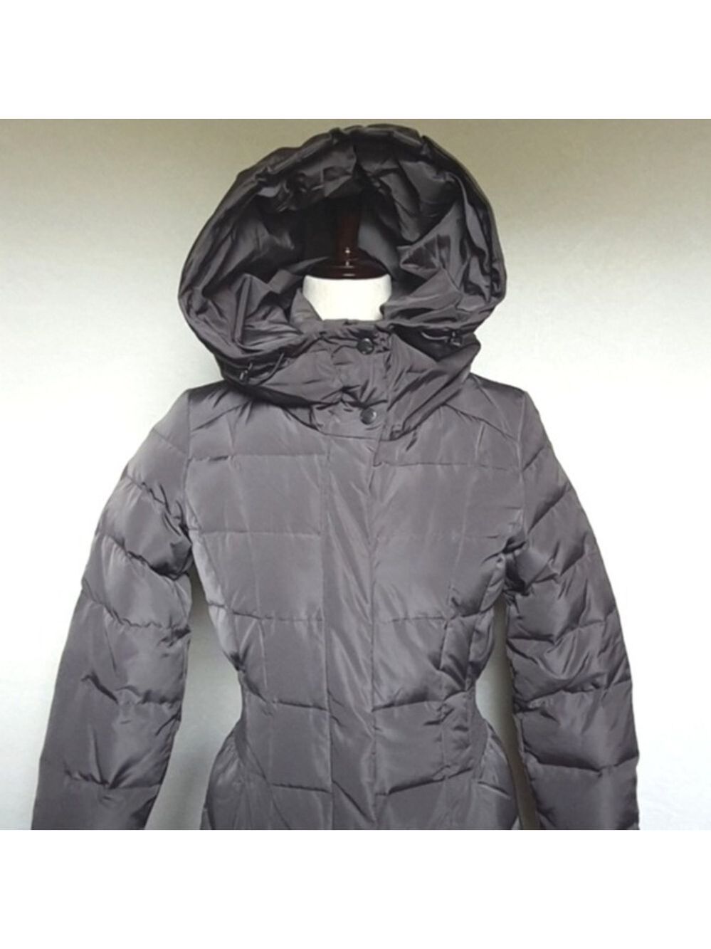 NWT Cole Haan Long Quilted Puffer Coat‎ Hooded Feather Down Womens XS - Picture 4 of 14
